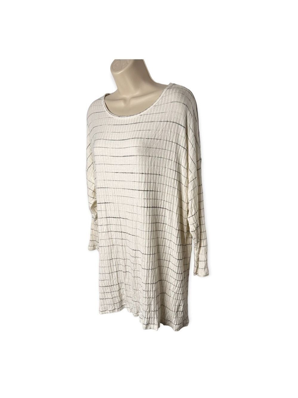 Hummingbird Striped Open Back 3/4 Sleeve Ribbed Top 3XL - Picture 3 of 6